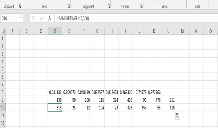 Random numbers Excel